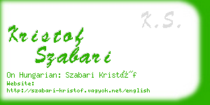 kristof szabari business card